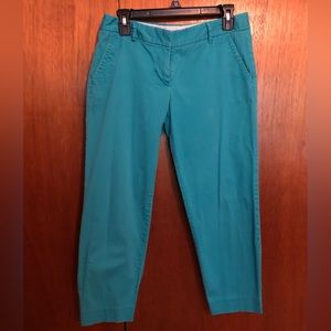 J Crew city fit crop teal pants